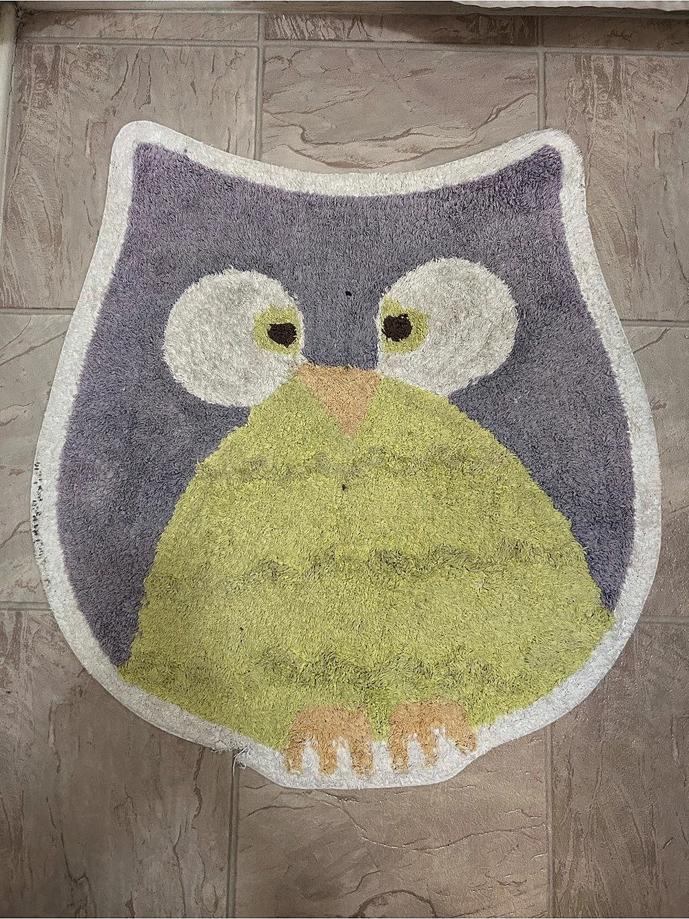 Owl Bath Mat in Green & Purple